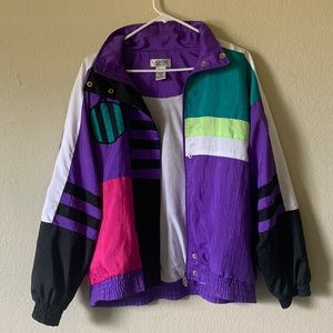 Vintage Retro 80s Lavon Zip-Up Windbreaker Jacket